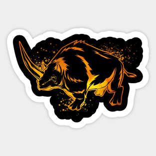 Colorful elasmotherium Sticker